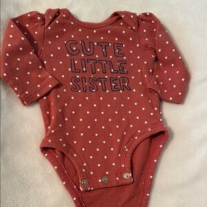 Carter's Red and White Polka Dot Bodysuit Soft Cotton Long Sleeve 3 months